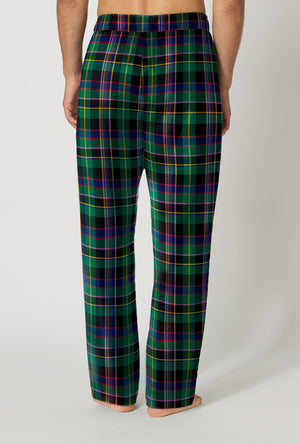 A Man wearing Winter Plaid Men's Woven Portuguese Flannel Pj Pant back view