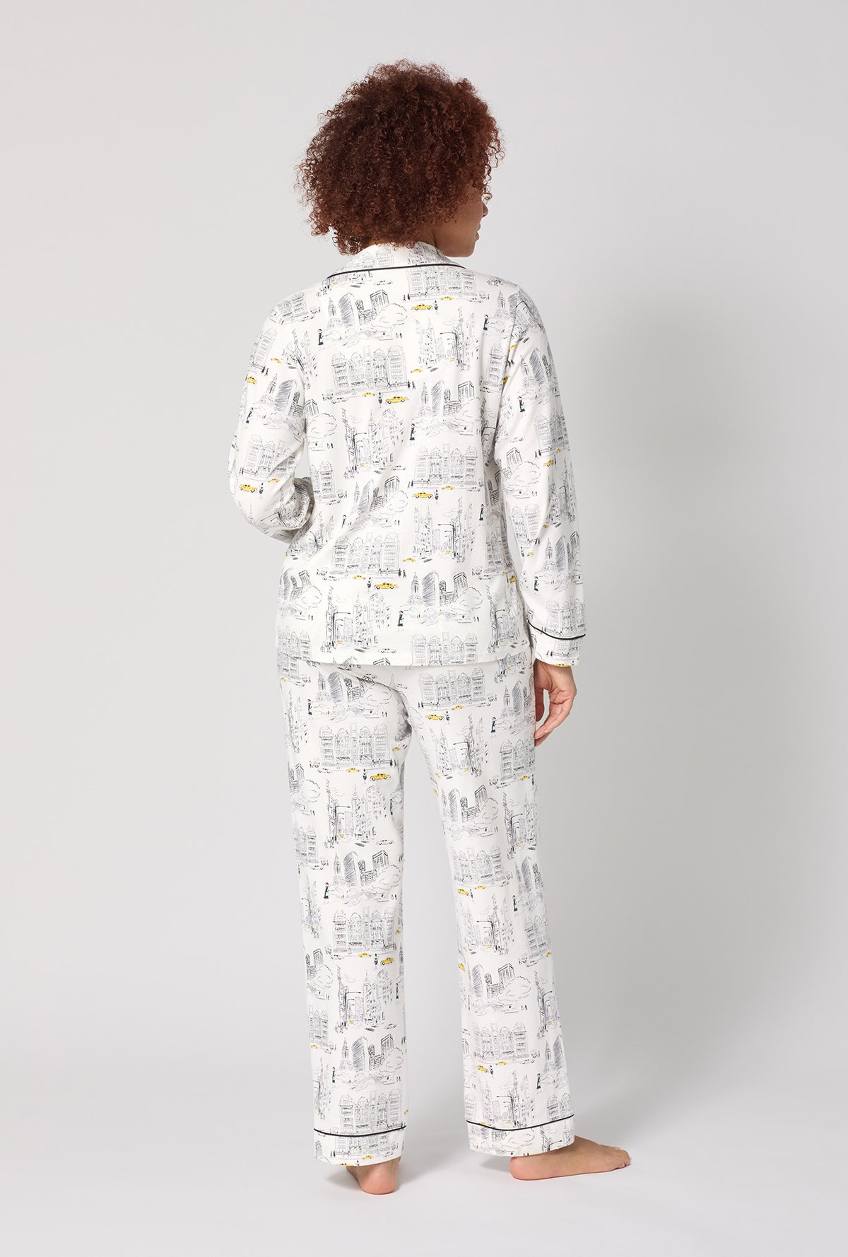 City That Never Sleeps Long Sleeve Classic Stretch Jersey PJ Set