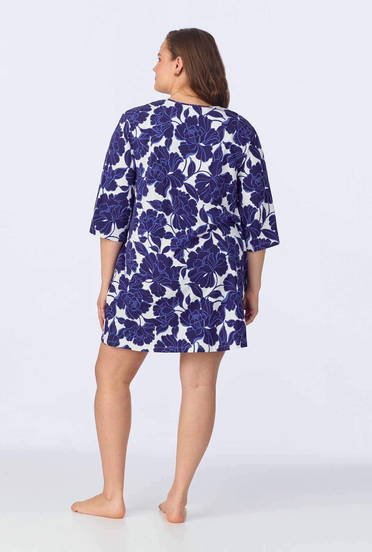 A lady wearing Isabella Flora Stretch Jersey Sleep Dress