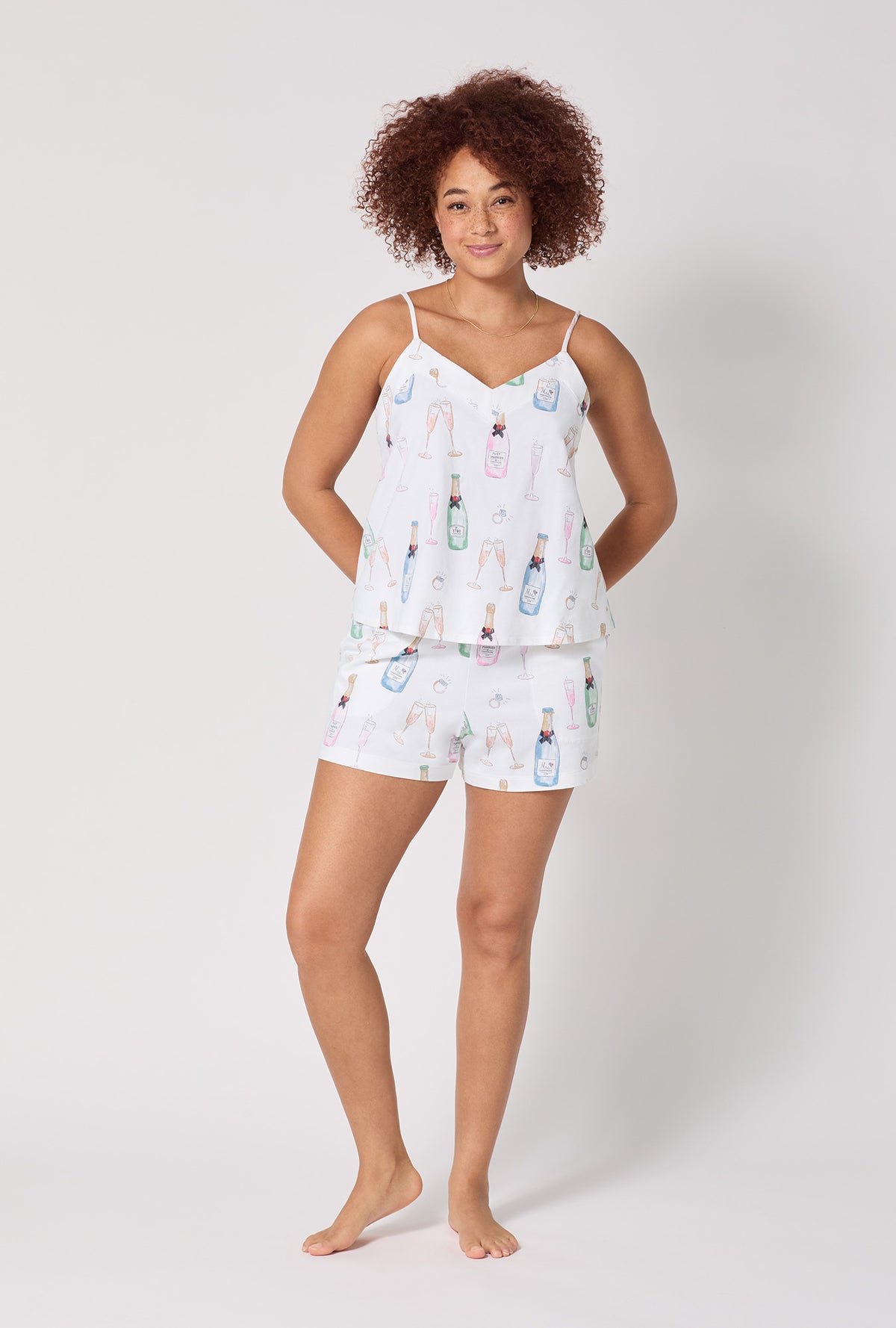 Champagne Wedding Cami Stretch Jersey Shorty PJ Set