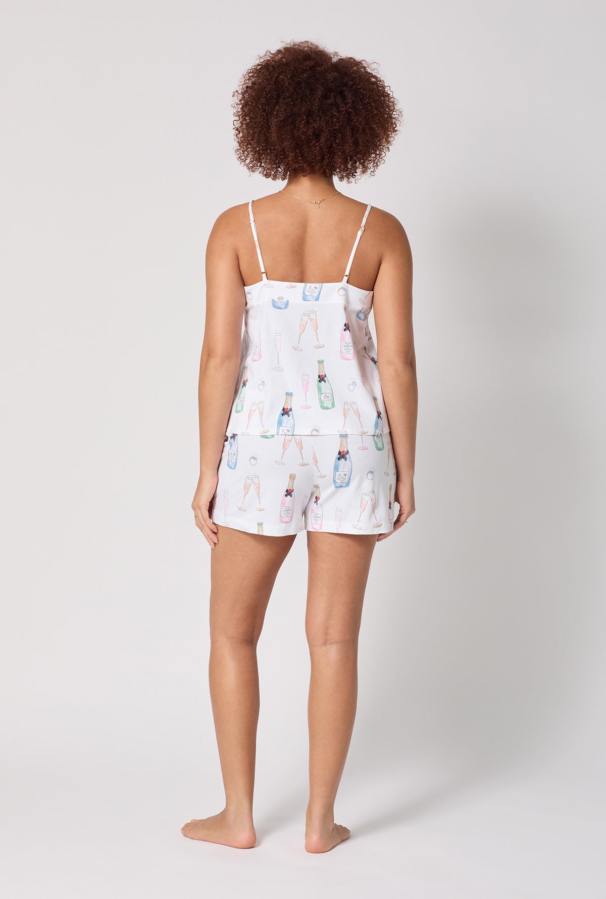 Champagne Wedding Cami Stretch Jersey Shorty PJ Set