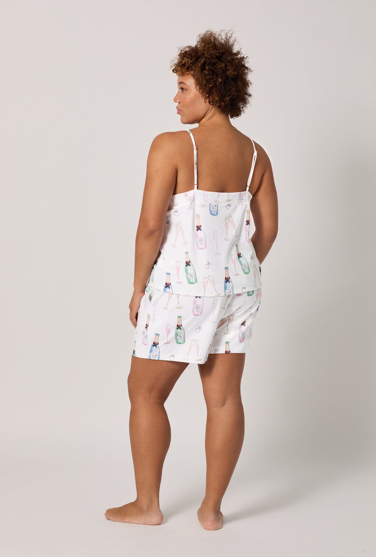 Champagne Wedding Cami Stretch Jersey Shorty PJ Set