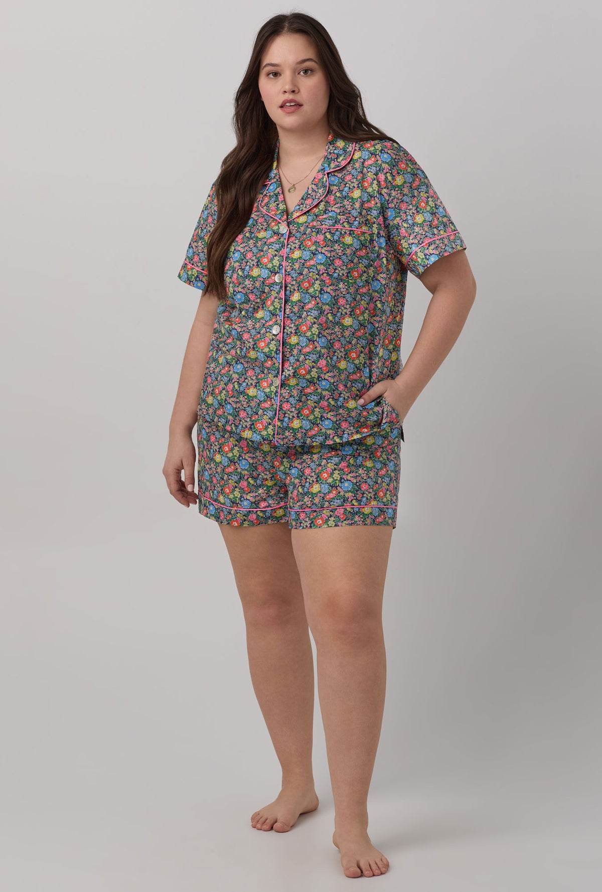 Clare Rich Short Sleeve Classic Shorty Woven Tana Lawn® PJ Set Made with Liberty Fabrics