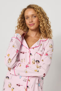Let's Do Brunch Long Sleeve Classic Stretch Jersey PJ Set