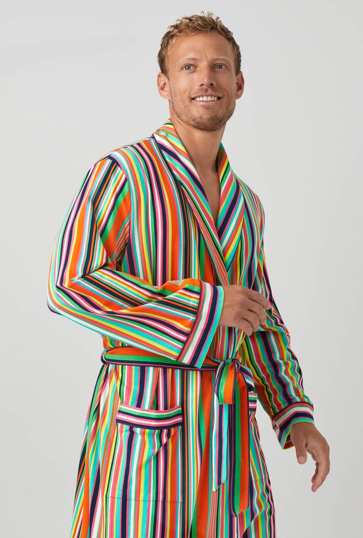 BedHead x Trina Turk Stripe Unisex Stretch Jersey Robe De Chambre - Bedhead  Pajamas