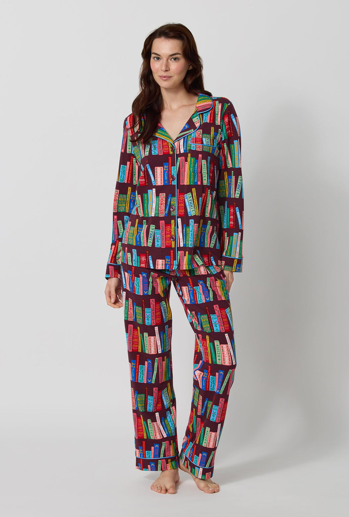 Rifle Paper Co. x BedHead PJs Book Club Long Sleeve Classic Stretch Jersey Pj Set