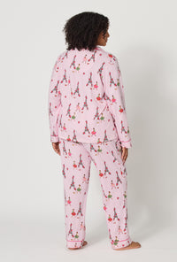 Tres Chic Long Sleeve Classic Stretch Jersey PJ Set