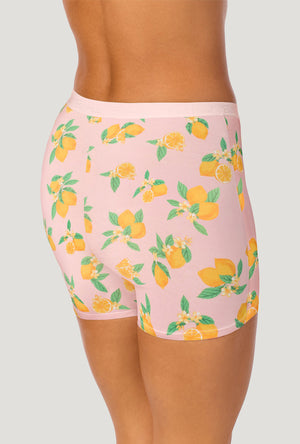 A lady wearing Lemon Sorbet Stretch Jersey Boxer Short Underwear