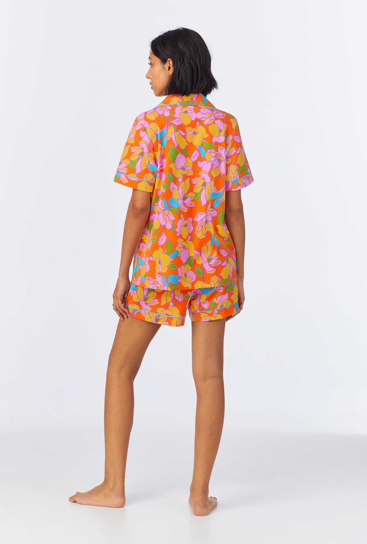 BedHead x Trina Turk Floral Short Sleeve Classic Shorty Stretch Jersey PJ Set