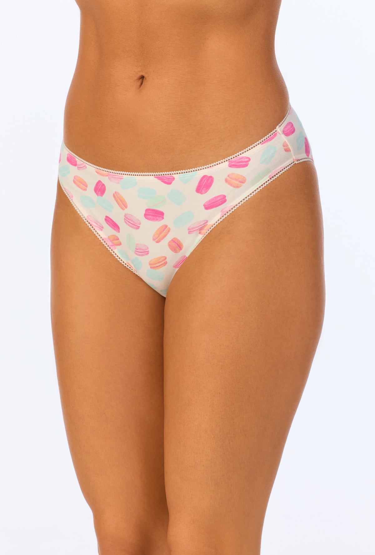 A lady wearing Treat Yourself Stretch Jersey Bikini Underwear