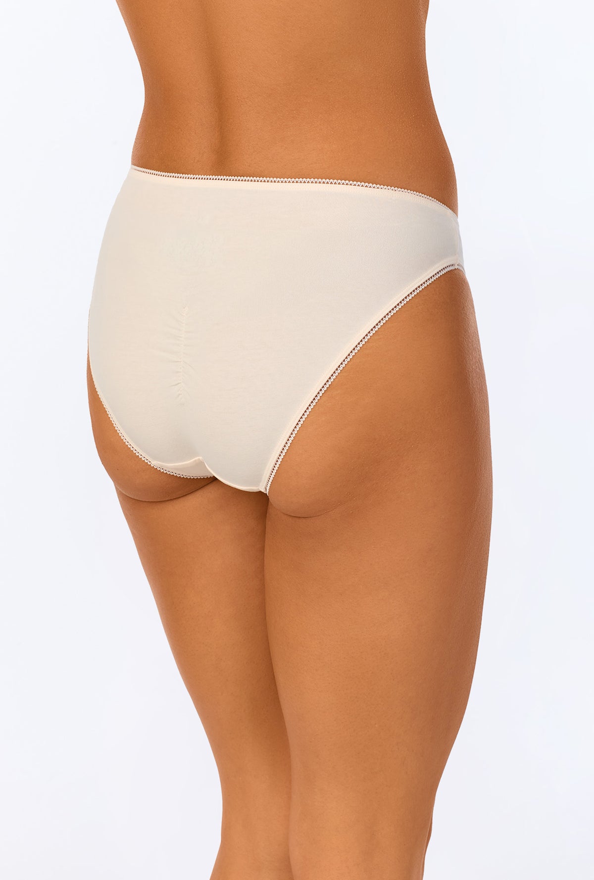 A lady wearing Marshmallow Stretch Jersey Bikini Underwear