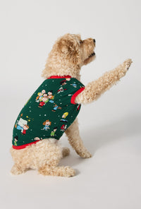 A Dog wearing Good Grief, It's Christmas! Stretch Jersey Dog Pajama side look