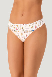 A lady wearing Let's Do Brunch Free Cut Micro Thong Underwear