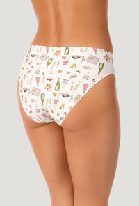 A lady wearing Let's Do Brunch Free Cut Micro Hipster Underwear back view