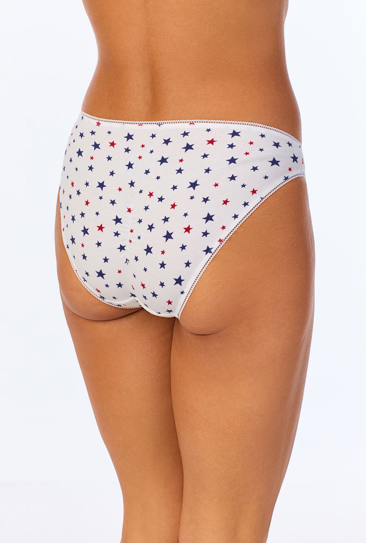 A lady wearing Americana Stretch Jersey Bikini Underwear