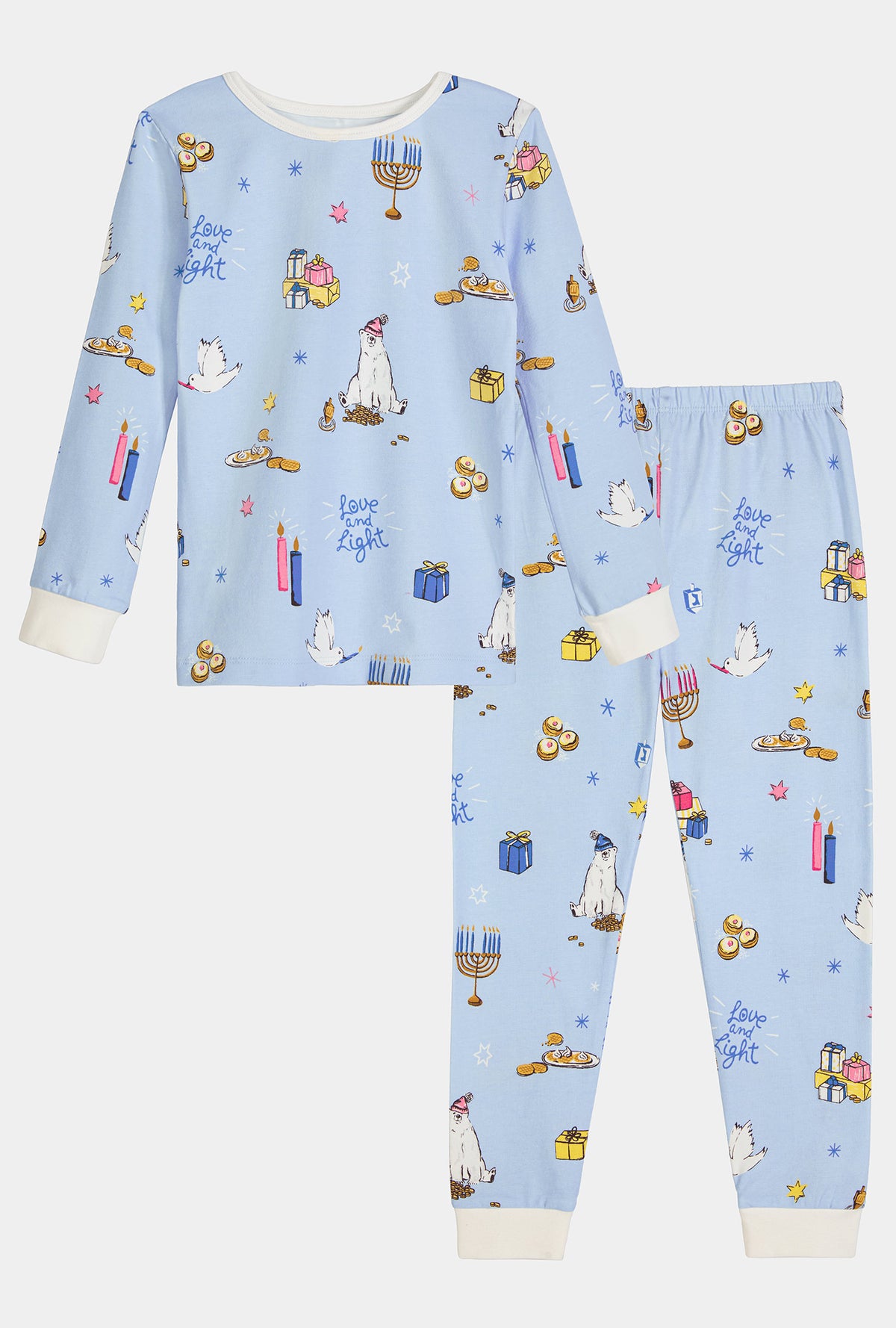 A Love And Light Long Sleeve Stretch Jersey Kids Pj Set