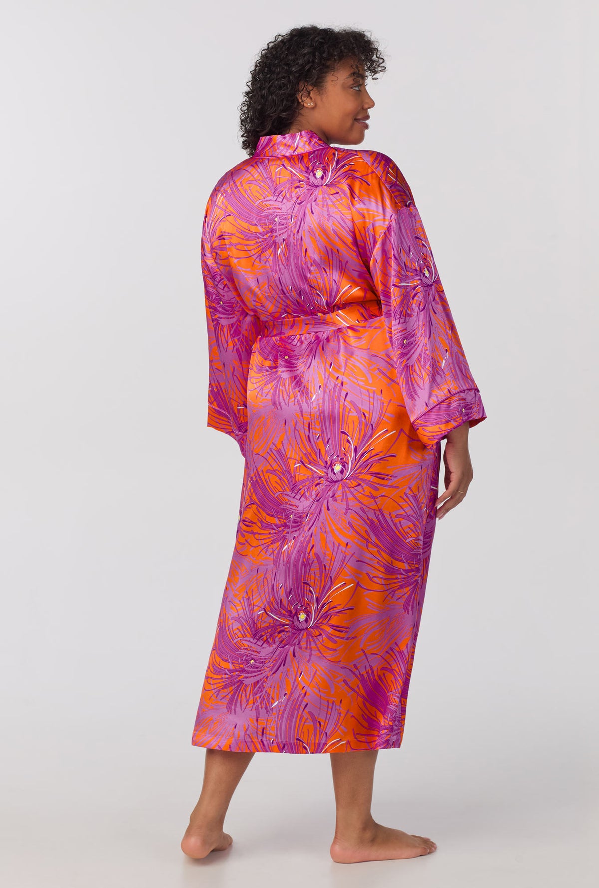 Plus size red silk robe shop