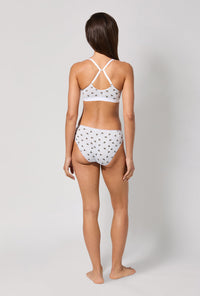 A lady wearing Honey Bees Stretch Jersey Bralette