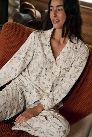 Hundred Acre Toile Long Sleeve Classic Stretch Jersey Pj Set
