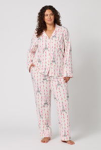 Fleur De La Tour Long Sleeve Classic Stretch Jersey Pj Set
