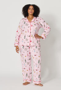 Let's Do Brunch Long Sleeve Classic Stretch Jersey PJ Set