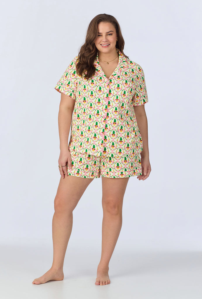 Pinacoolada Short Sleeve Classic Shorty Stretch Jersey PJ Set
