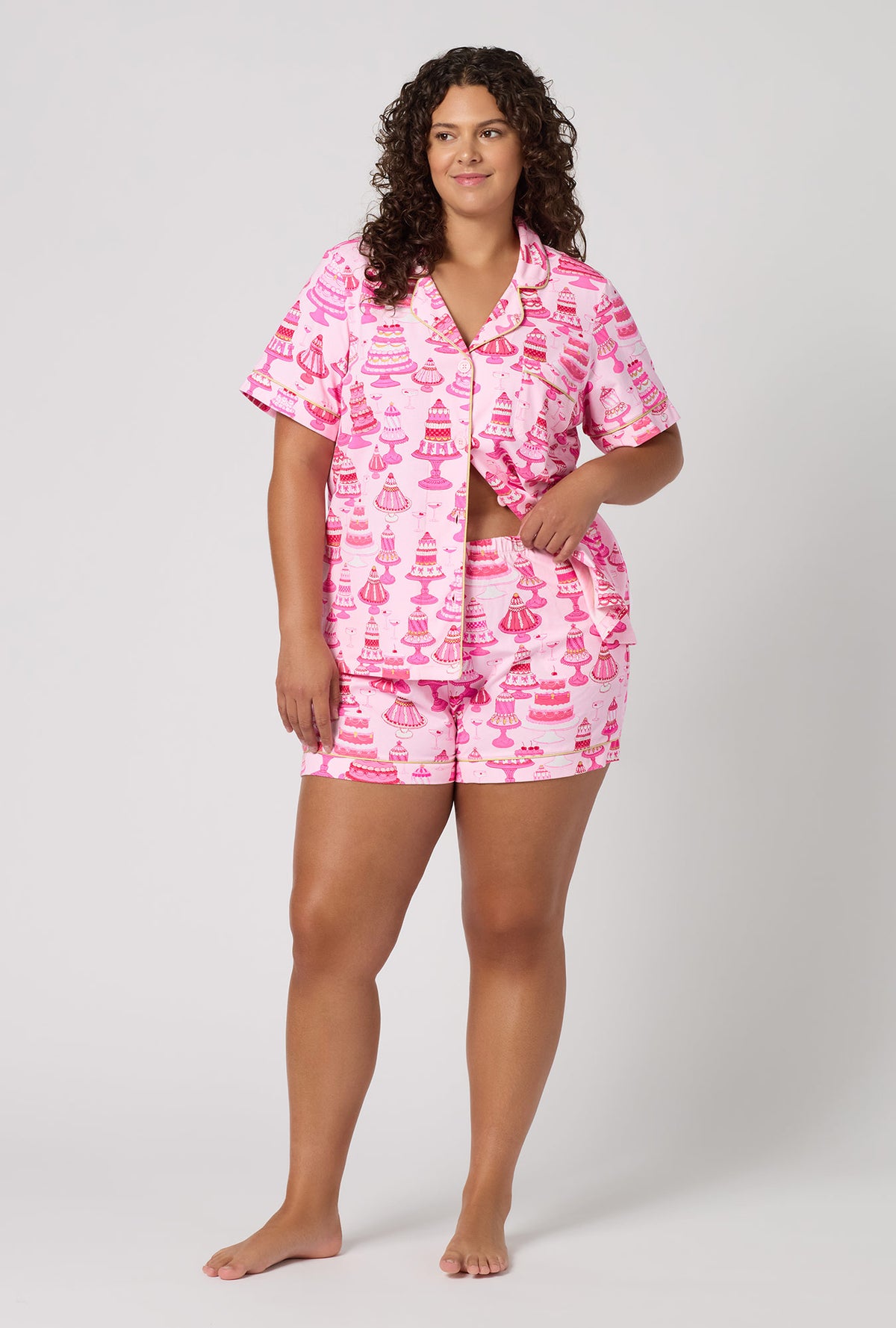 Cake Shop Short Sleeve Classic Shorty Stretch Jersey Pj Set