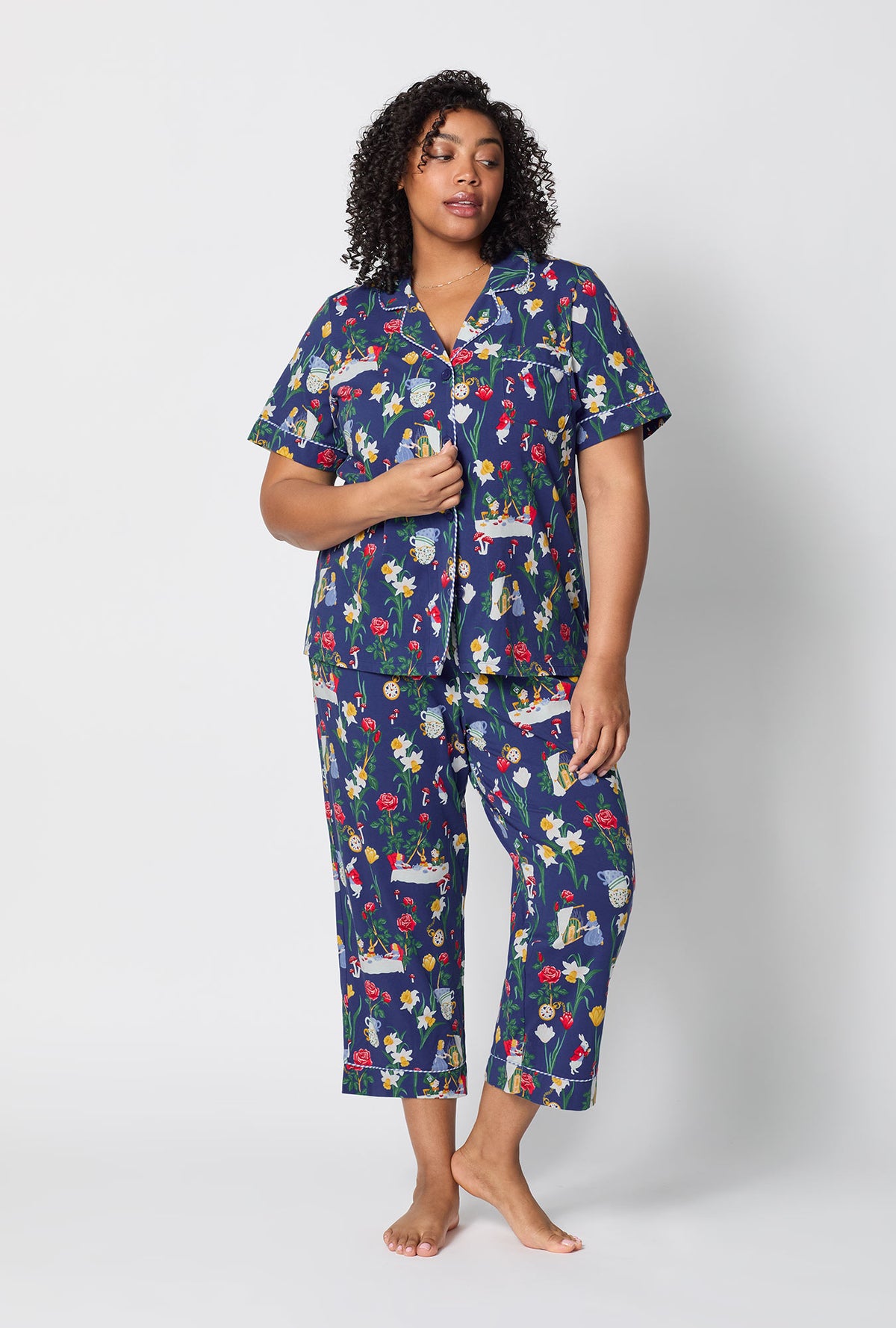 Alice's Adventures Short Sleeve Classic Stretch Jersey Cropped Pj