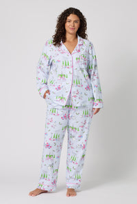 Belle Vie Long Sleeve Classic Stretch Jersey Pj Set
