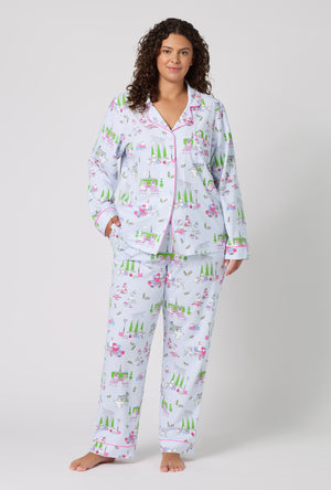 Belle Vie Long Sleeve Classic Stretch Jersey Pj Set