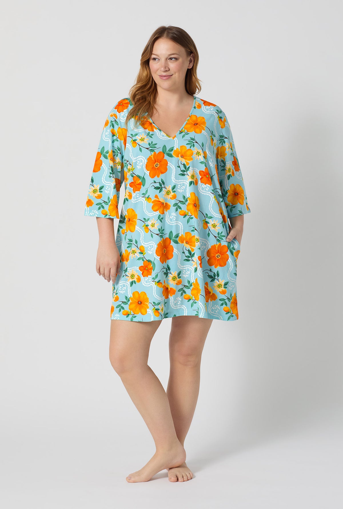 jersey sleep dress Organic Cotton Jersey Paisley Foulard Sleep Dress
