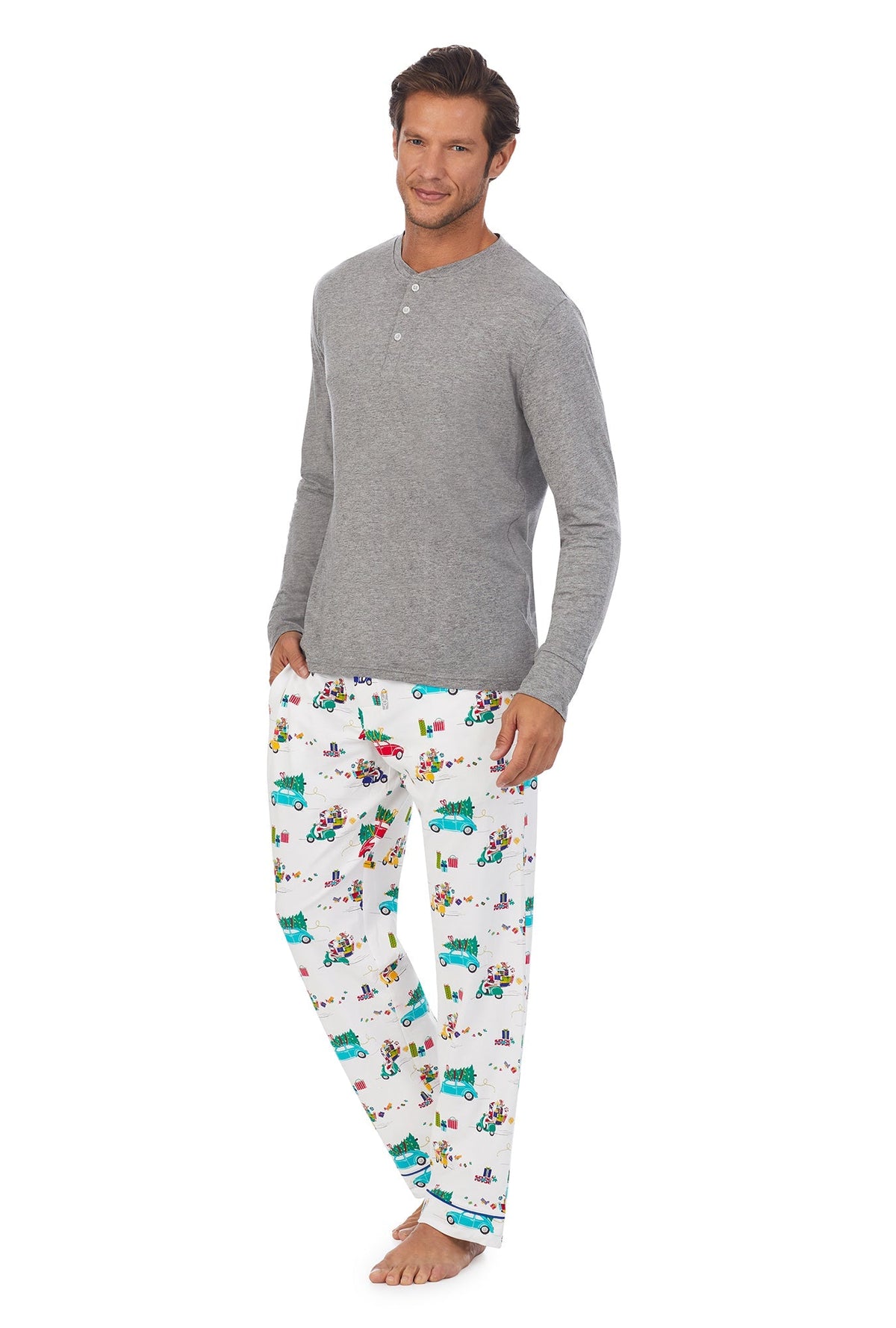 Holiday Rush Men's Henley Stretch Jersey PJ Set - Bedhead Pajamas