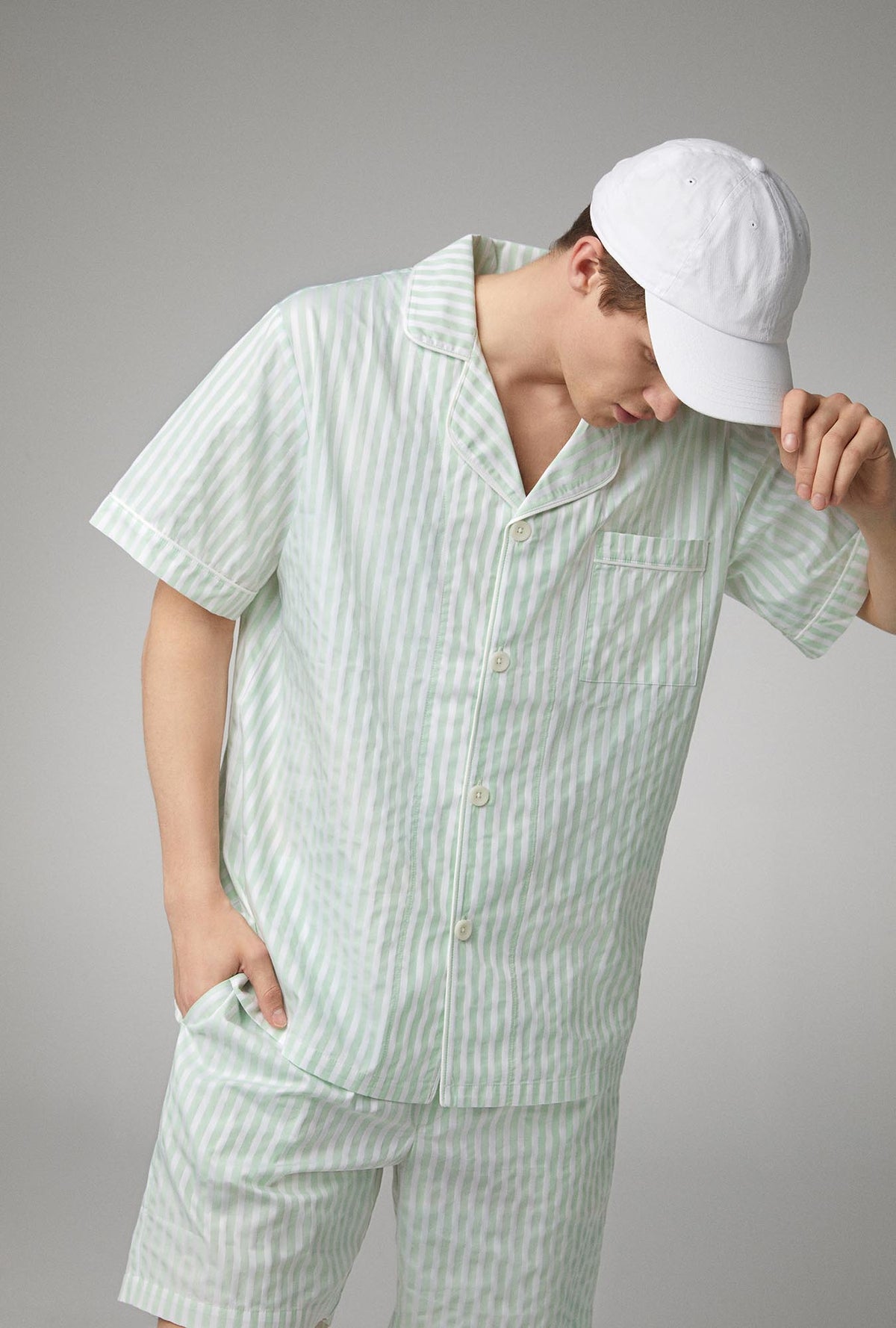 Bedhead Pajamas Stripe Organic Cotton Short Pajamas Mint 3D Stripe