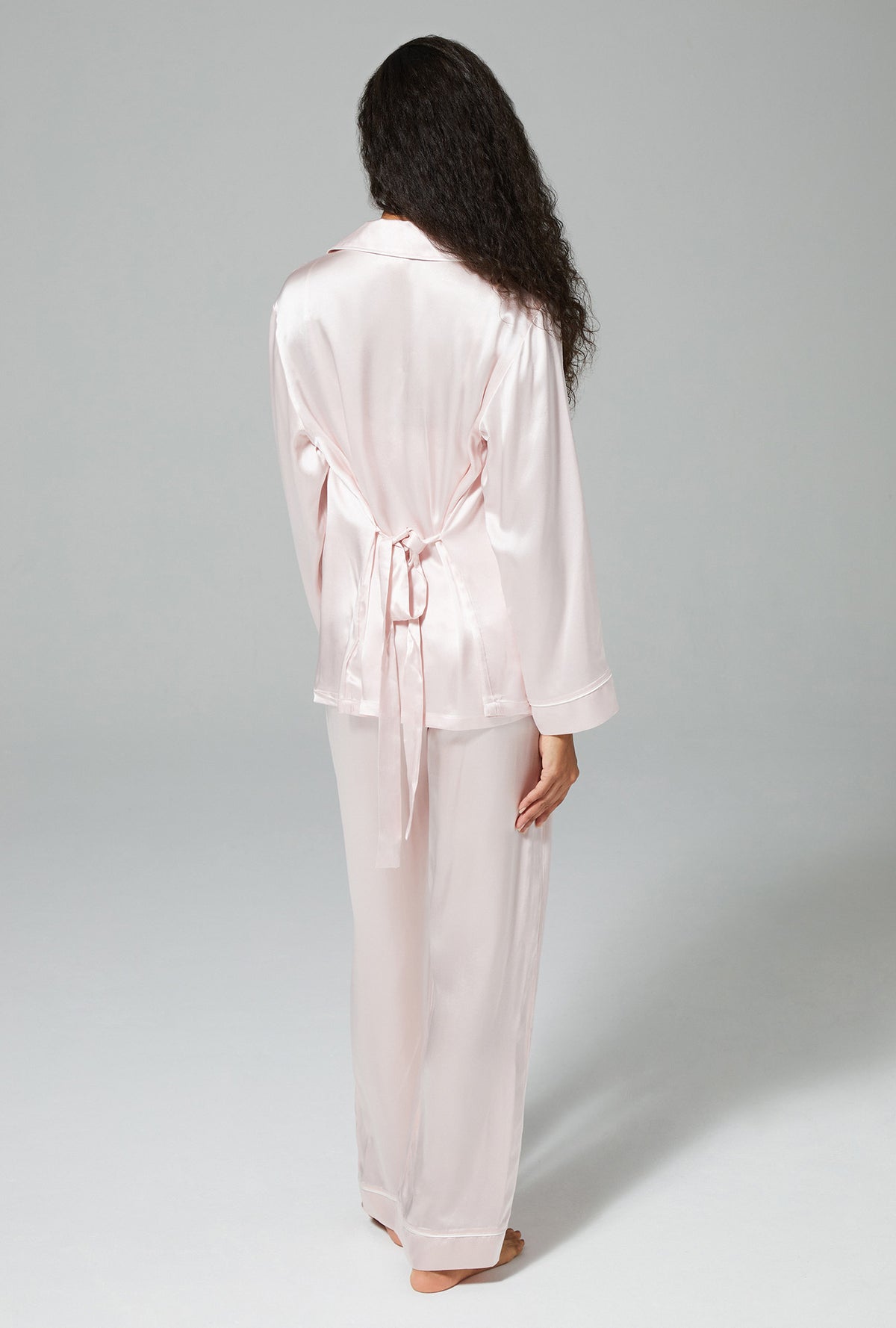 Women'S 3-Piece Classic Silk Pajamas Set - Pink