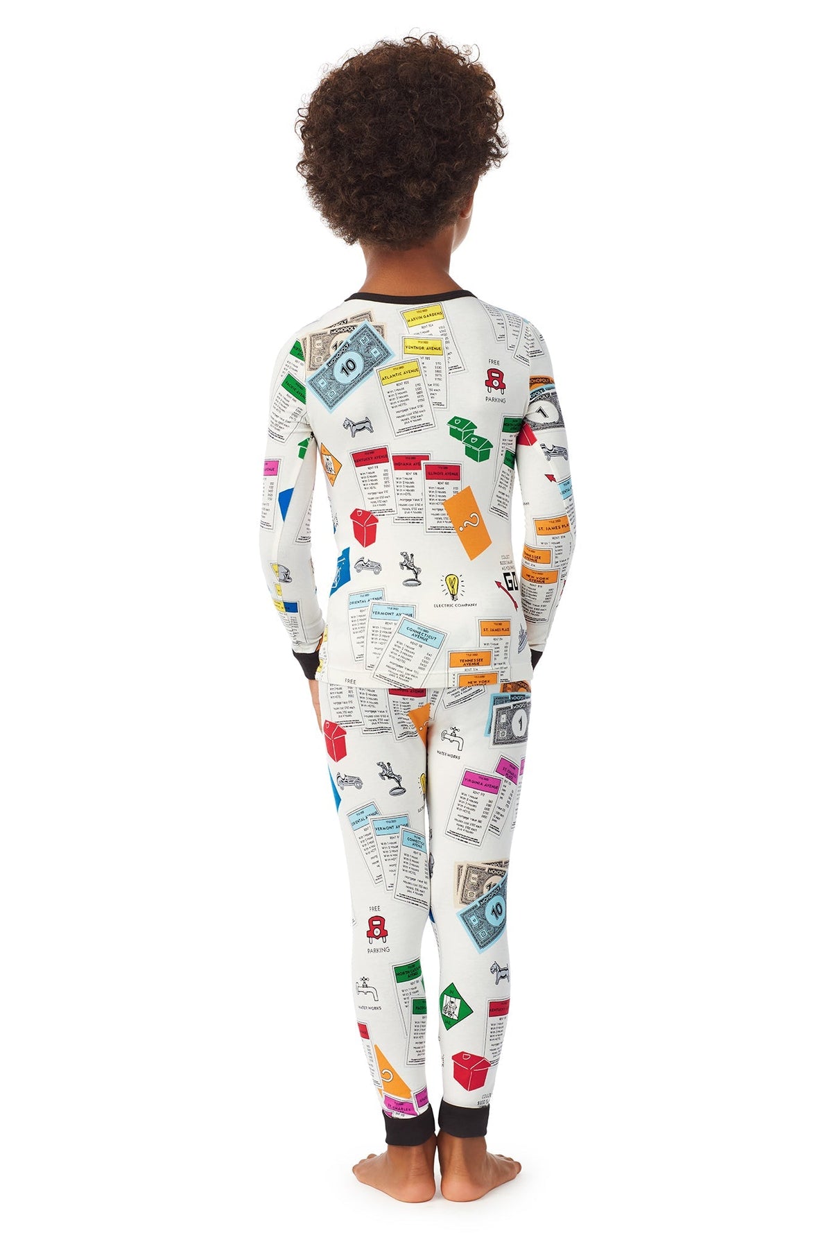 Let s Play Monopoly Long Sleeve Stretch Jersey Kids PJ Set