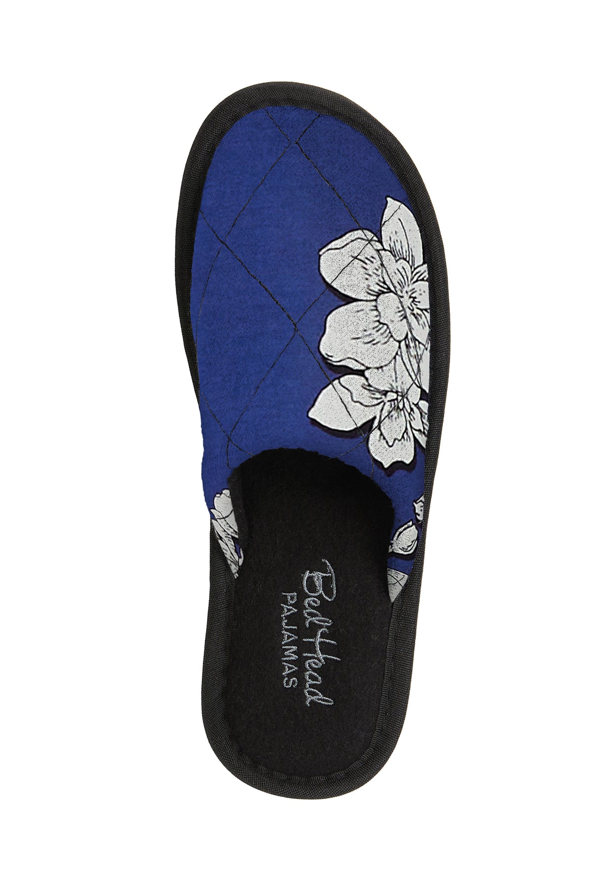 Navy Shadow Blossom French Terry Lined Slipper