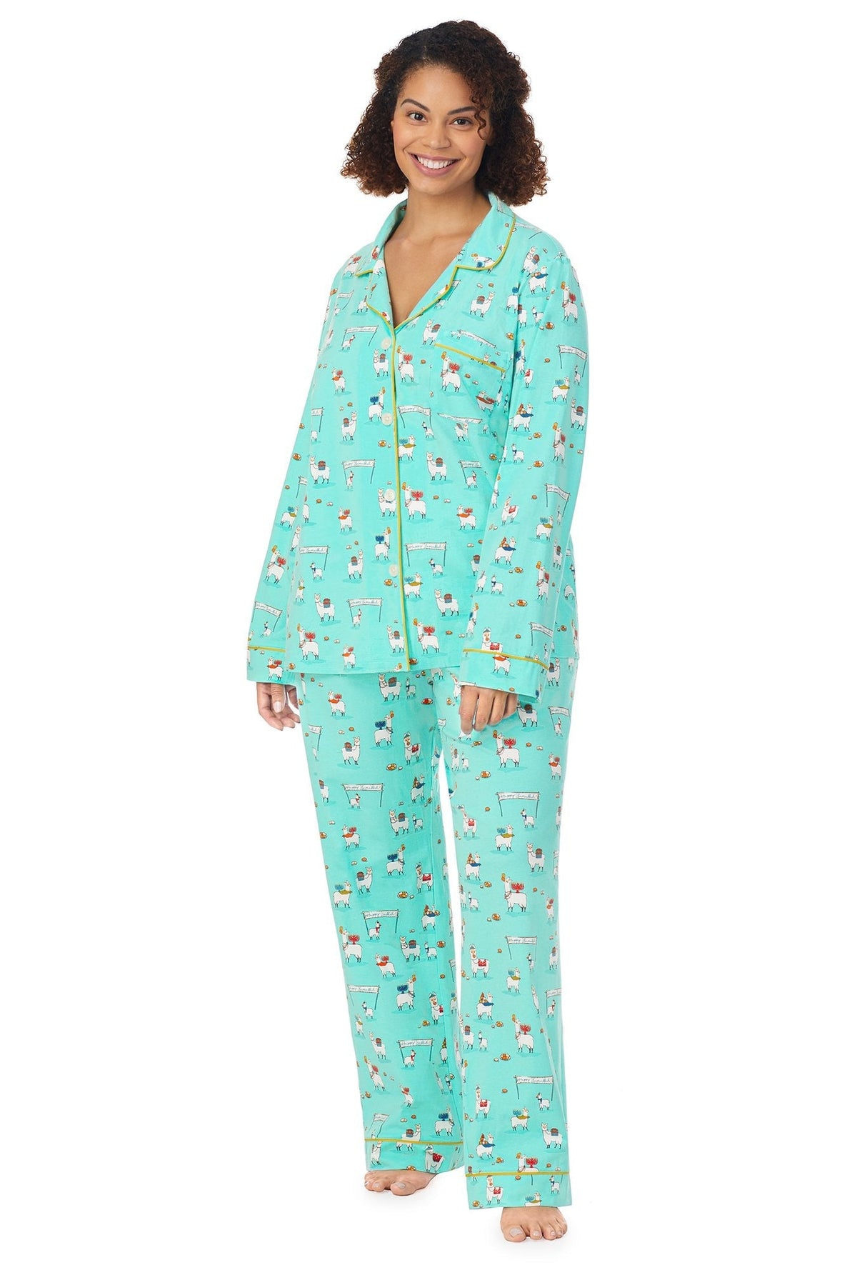 Happy Llamakkah Long Sleeve Classic Stretch Jersey PJ Set