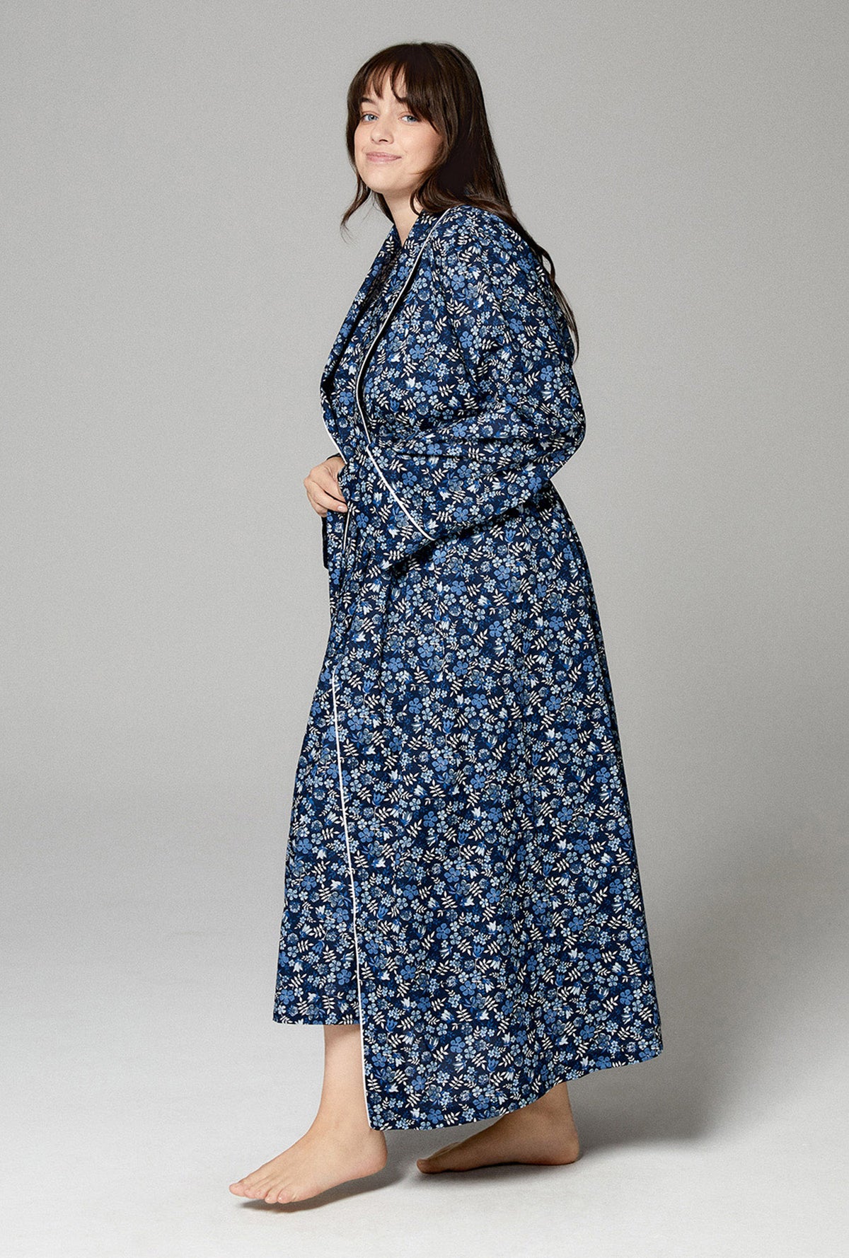 Edenham Shawl Collar Classic Woven Tana Lawn® Robe Made with Liberty Fabrics