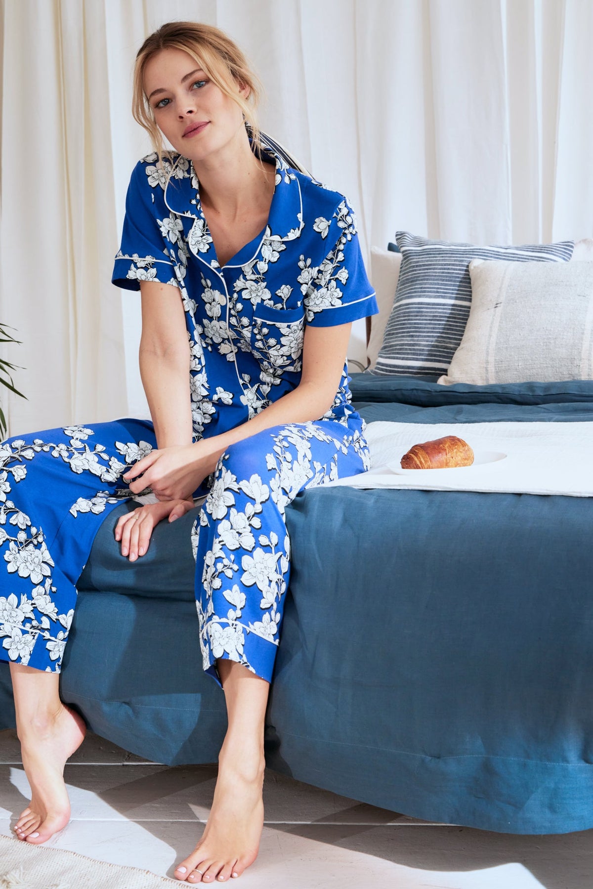 Made in USA Womens Comfortable Pajama Lounge Stretch Drawstring