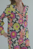 A lady wearing flower pattern Long Sleeve Classic Stretch Jersey PJ Set